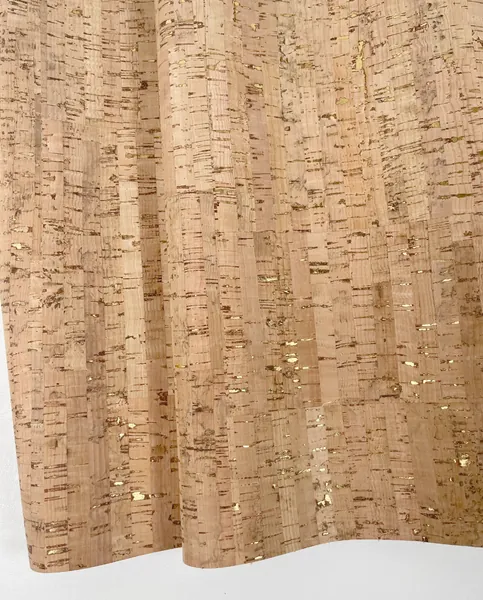 Cork Fabric - Natural with Metallic Gold 18&quot; x 27&quot;