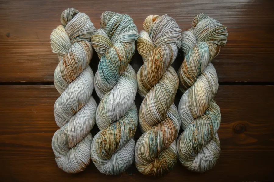 Snow in the Pines | Hand Dyed Yarn | Fingering - 75/25 Merino Nylon Blend Sock | Bound in Wool