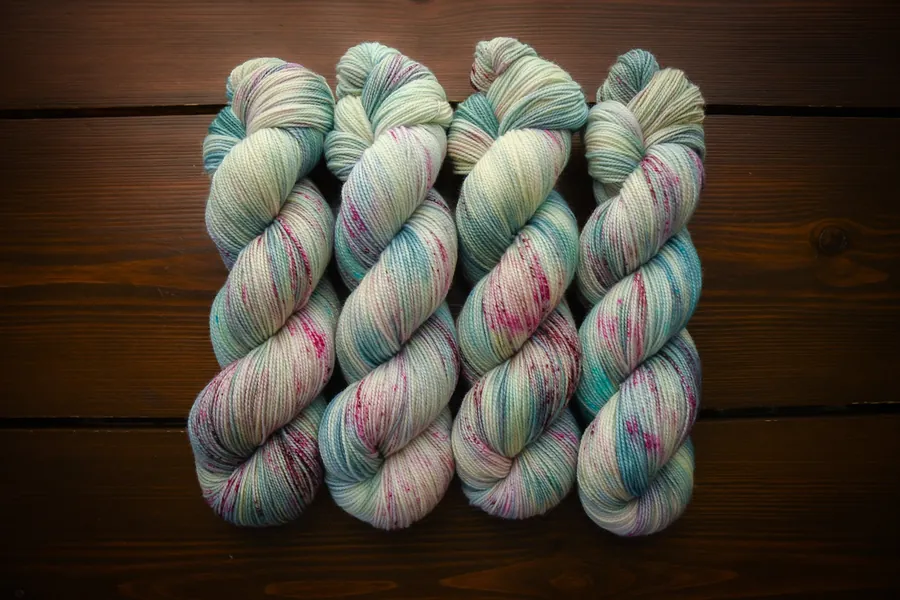 Icebound | Hand Dyed Yarn | Fingering - 80/20 Merino Nylon 2-Ply Sock | Bound in Wool