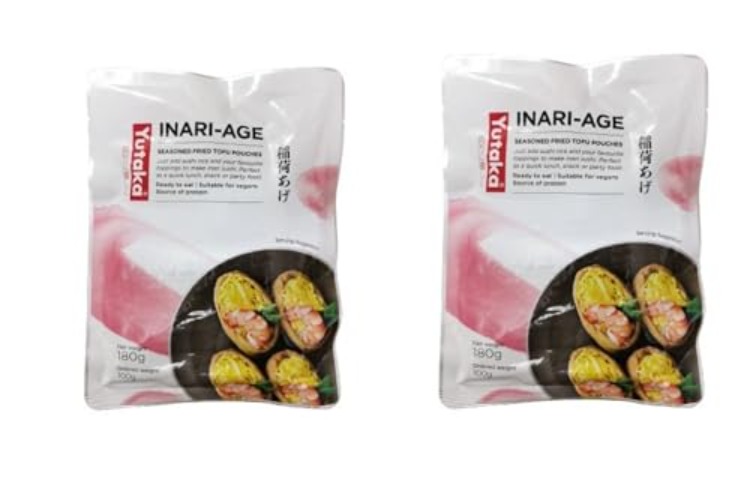 Inari Sushi Pockets Fried tofu Pockets Seasoned Soybean Curd for Inari Sushi 100g x Pack of 2