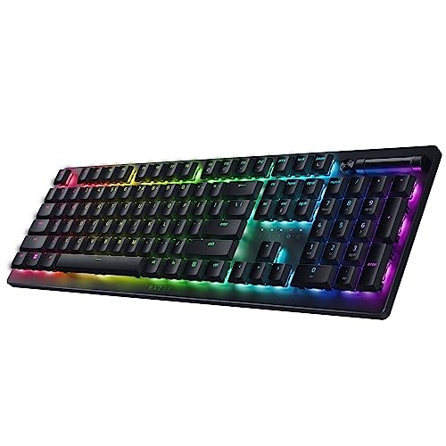 Razer DeathStalker V2 Pro Wireless Gaming Keyboard: Low-Profile Optical Switches - Clicky Purple - HyperSpeed Wireless & Bluetooth 5.0 - Up to 200 Hrs - Ultra-Durable Coated Keycaps - Chroma RGB - Classic Black - V2 Pro - Clicky Optical Switch