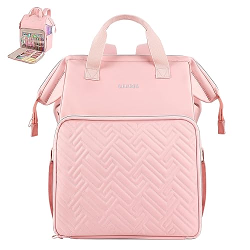 Leudes Knitting Bag Backpack, Yarn Storage Organizer Large Crochet Bag Tote Christmas Gift Yarn Holder Case for Carrying Projects, Knitting Needles (Pink) - Pink