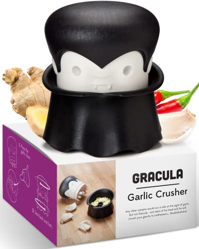OTOTO Gracula Garlic Crusher also for Ginger, Nuts, Chili, Herbs - Twist Top Mincer & Easy Squeeze Manual Press Peeler BPA-Free Cool Kitchen Gadgets Clean by Hand Wash Only - Gracula
