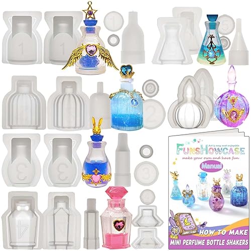 Small Bottle Container and Stopper UV Resin Epoxy Silicone Mould Jewellery Casting 6 Trays Set
