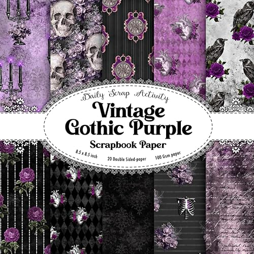 Vintage Gothic Purple Scrapbook Paper: Distressed Old Purple Texture Scrapbooking Paper, Ephemera, Junk Journal, Double Sided Decorative Craft Paper ... Goth) (Gothic Themed Scrapbook Collection)