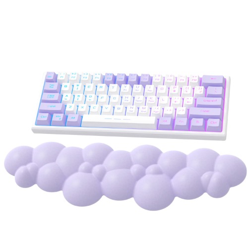 Shark Purple Cloud Soft Comfortable Keyboard Wrist Rest + Mechanical Keyboard