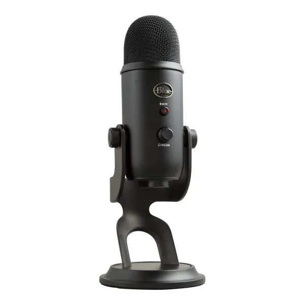 Blue Yeti Microphone USB pour Enregistrer, Streaming, Gaming, Podcast sur PC & Mac, Micro condensateur pour ordinateur portable et PC avec Effets Blue VO!CE, Support ajustable, Plug and Play - Noir