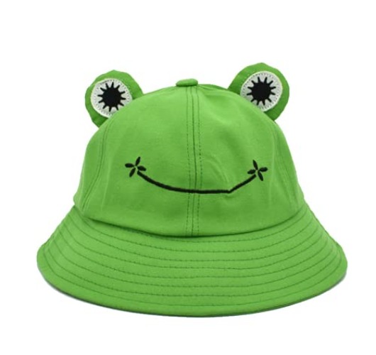 BEIFON Bob Grenouille pour Adulte Chapeau de Soleil en Coton pour Femme Chapeau de Pêcheur en Coton Pliable pour Enfants Femmes - M - Vert