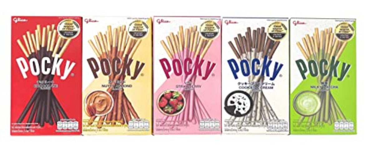 Pocky Biscuit Stick 5 Flavor Variety Pack (Pack of 5) (Total 7.2 oz) - Classic Flavors - Assorted - 5 Piece Assortment