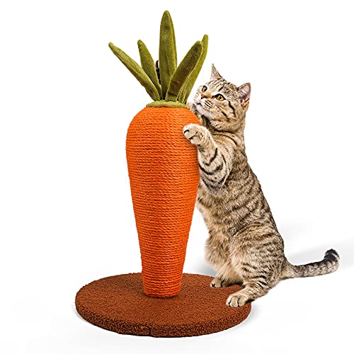 Cat Scratching Post for Indoor Cats by YOUMI, Sisal Scratch Posts, Sisal Cat Post, Sisal Cat Scratcher for Large Cats and Kittens - carrot