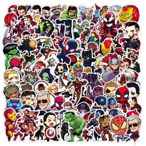 Teens Hero Stickers[100pcs] Waterproof for Decal,Laptop Hydro Flask Water Bottle Car Cup Computer Guitar Skateboard Luggage Bike Bumper, Kid/Teen Gift - 