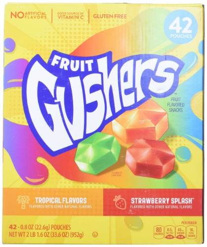 Betty Crocker Fruit Gushers Snacks Net Wt (42 Count/0.8 Oz Net Wt 33.6 Oz), 33.6 Ounces - 