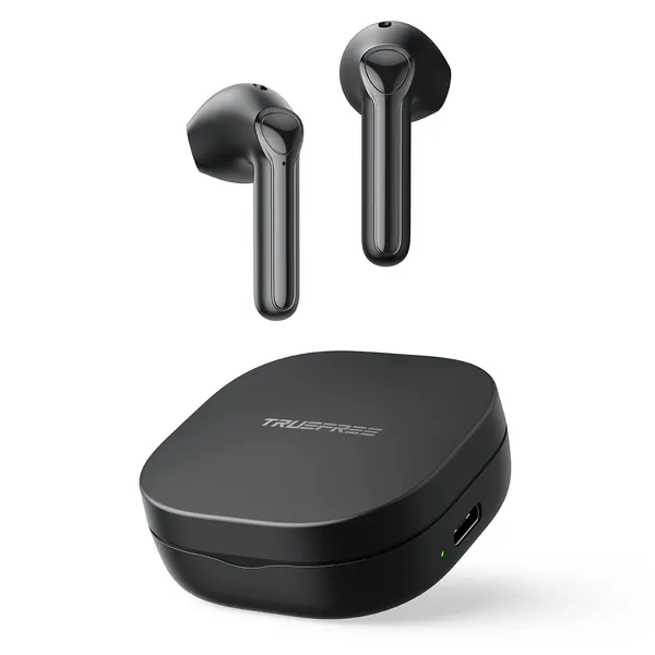 Wireless Earbuds Truefree A1 Bluetooth Earphones Wireless Headphones with 4 Mics, Immersive Stereo Sound by 14.2mm Driver, ENC for Clear Calls, USB-C Charge, 18 Hours of Playtime, Single/Twin Mode - 