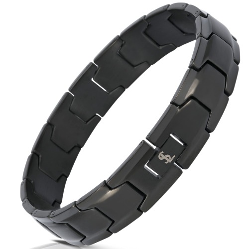 Smarter LifeStyle Elegant Surgical Grade Steel Men's Wide Link Stylish Bracelets for Men, Adjustable - 4 Colors to Choose from – Mens Jewelry, Mens Bracelets Metal - Black Stainless Steel