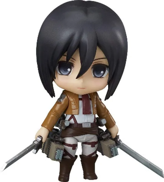 Attack On Titan: Mikasa Ackerman Nendoroid Action Figure with Accessories Color Box Quality Anime Character Toy Doll Figurine Model, Multicolor, Collection, Gift