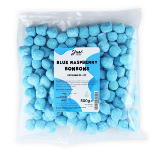 Just Treats Bonbons - Sour Blue Raspberry (500g Treat Bag)