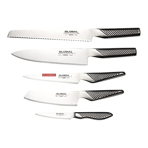 Global Knives G-2951138 5 Piece Knife Set, CROMOVA 18 Stainless Steel