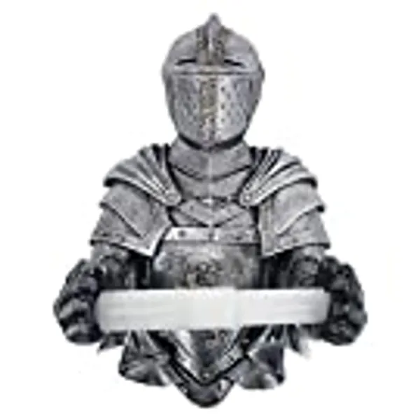 Design Toscano CL5768 Porta Carta Igienica Gotico Un Cavaliere da Ricordare, Peltro, 33x23x18 cm