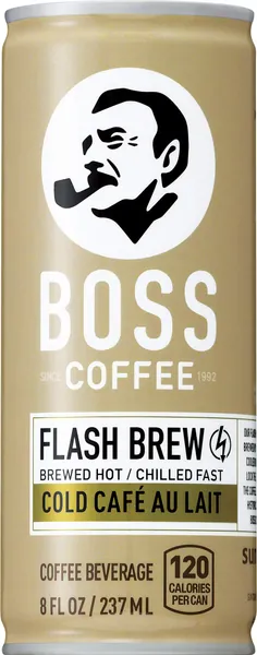 BOSS Coffee by Suntory - Japanese Flash Brew Coffee with Milk, 8oz 12 Pack, Imported from Japan, Au Lait, Espresso Doubleshot, Ready to Drink, Contains Milk, No Gluten - Au Lait