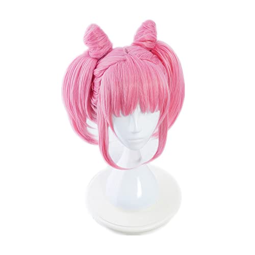 COSPLAZA Pretty Princess Cosplay Wigs Small Lady Pink Styled Anime Halloween Hair with Clip On Ponytails - Pink