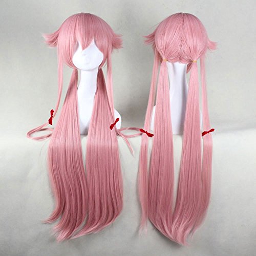 Anogol Hair Cap+Pink Long Straight Anime Game Cosplay Costume Party Full Head Wig Cosplay Wig For Halloween Wigs Women Cosplay Wig For Halloween Costume Party - Pink