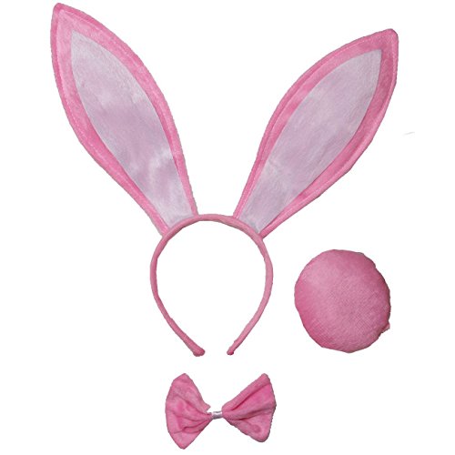 Kirei Sui Kids Bunny Rabbit Headband Bowtie Tail 3pcs Costume - Pink