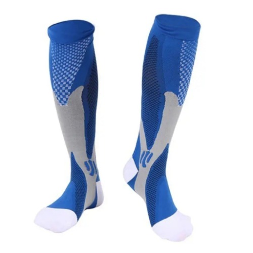 Blue Sport Knee High - (Compression Socks) - S/M