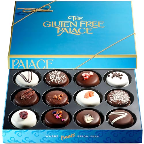COOKIES GIFT BASKET | Valentines Day Gift Basket | Gourmet Gluten Free Chocolate Covered Cookies for Holiday | Hostess Gifts | Corporate Gift Baskets for Delivery Prime | Handcrafted VEGAN COOKIES Kosher [12 Count] (Black Marble) - Cookies