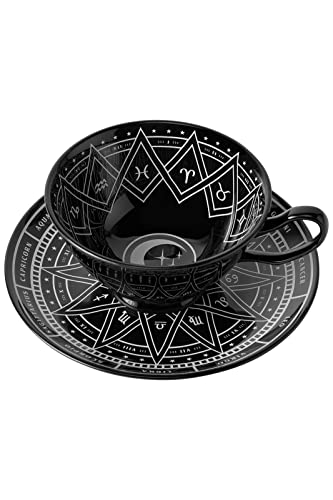 Killstar Zodiac Celestial Horoscope Moon Victorian Tea Cup and Saucer