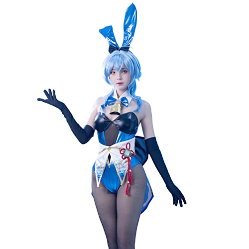 Nuoqi Bunny Dva Cosplay Costume Hana Song Dva Bunny Girl Bodysuit Bunny Suit Set - Ganyu - Small