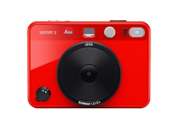 Leica Sofort 2 Digital and Instant Photo Camera with LCD Display, Two Shutter Releases, 10 Lens Effects, and Leica FOTOS App Support (Red)