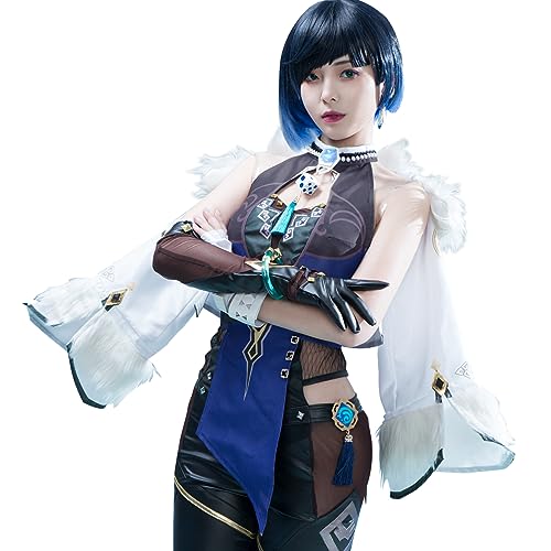 NSPSTT Genshin Impact Cosplay ALL Characters Costume Full Set Game Halloween Costume for Women Men - Yelan - Small