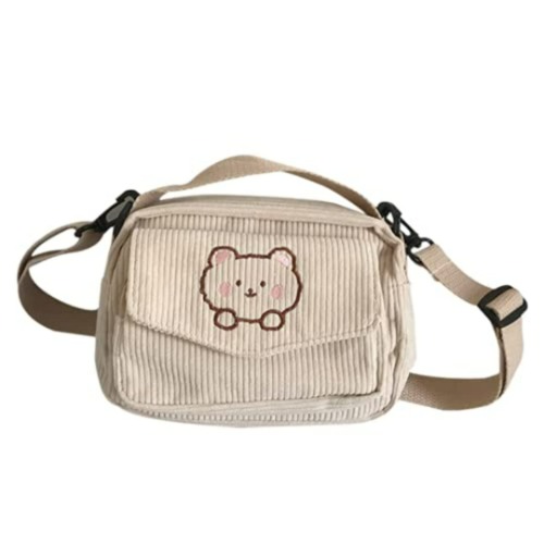 Kawaii Purse Crossbody Bag Kawaii Wallet Kawaii Crossbody Bag Kawaii Corduroy Purse - Beige