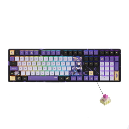 Genshin Impact Official Goods miHoYo Original Authentic Keqing Driving Thunder Mechanical Keyboard (TTC GoldenPink Switches)