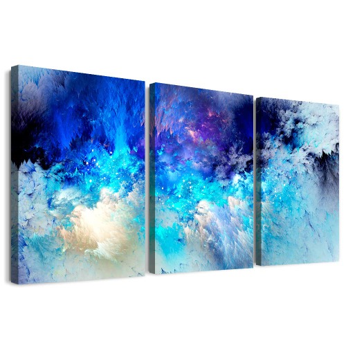 Canvas Wall Art For Living Room Family Wall Decorations For Bedroom Modern Bathroom Wall Decor Paintings Blue Abstract Pictures Artwork Inspirational Canvas Art Prints Kitchen Home Decor 3 Piece Set