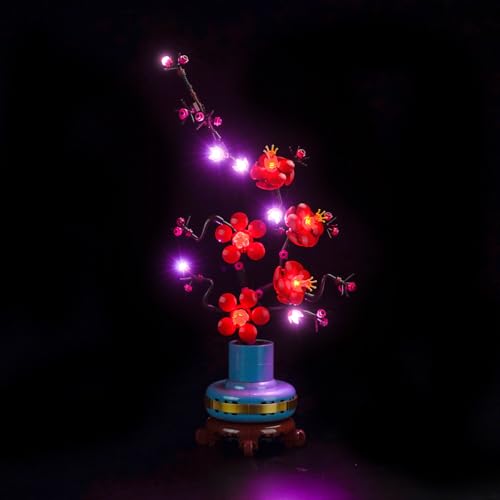 BrickBling Light for Lego Icons Plum Blossom Flower Décor, LED Lighting Compatible with Lego 10369, Light up Your Lego Botanical Collection (No Model Set)