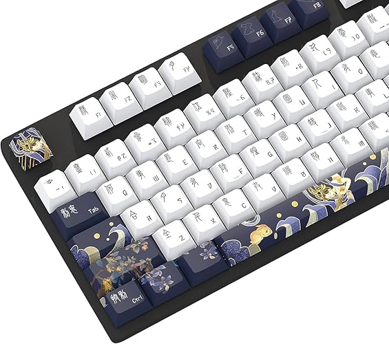 MOLGRIA Eastern Antique Custom Keycaps, PBT Cherry Profile Key Caps with Chinese Seal Character for Most 60/75/98 Percent Cherry MX Switch Mechanical Gaming Keyboard ANSI/ISO Layout(Goddess Chang's) - Goddess Chang'e