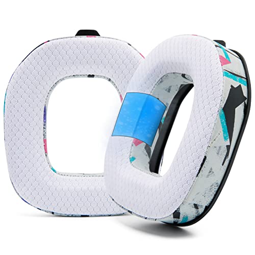 WC Freeze A40- Hybrid Fabric Cooling Gel Replacement Earpads for Astro A40 TR Only, Made by Wicked Cushions, Improved Durability, Thickness and Sound Isolation | 90's White - 90s White