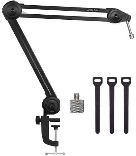 Luling Arts Microphone Arm,Heavy Duty Mic Arm Microphone Stand Scissor Boom Suspension Stands with 1/4" to 5/8" Screw Adapter for Blue Yeti Nano, Yeti x (Heavy Duty Boom Arm) - Heavy Duty Boom Arm
