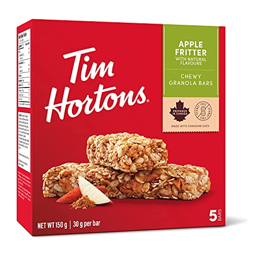 Tim Hortons Apple Fritter Granola Bars, Peanut Free, 5 Count, Imported from Canada) - Apple Fritter