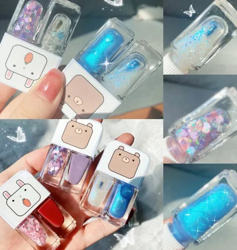 MAXFINE Twins Pack Nail Polish Liquid Base [25 Polish + Polish Remover + Gel Base + Nail Cure]