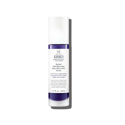 Kiehl's Daily Micro-Dose Anti-Aging Retinol Facial Serum, Reduces Wrinkles, Firms Skin, Evens Skin Tone, Youth Renewing & Hydrating Formula, with Retinol & Ceramides, Paraben-free, Fragrance-free - 1.7 Fl Oz (Pack of 1)