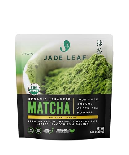 Jade Leaf Matcha Organic Green Tea Powder, Culinary Grade Premium Second Harvest - Authentically Japanese (1.06 Ounce Pouch) - Culinary Grade (Pouch) - 1.06 Ounce (Pack of 1)
