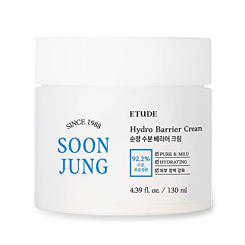 ETUDE HOUSE Soonjung Hydro Barrier Cream BIG SIZE 130ml (New Version) | Moisturizing and soothing cream | Korean Skin Care | Care Solution for sensitive skin | K-Beauty - 4.39fl.oz(AD) - 4.39 Fl Oz (Pack of 1)
