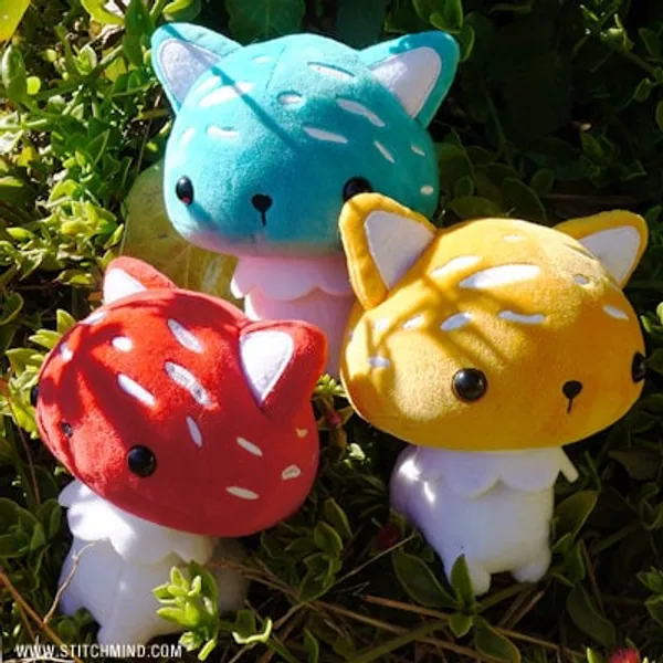 Mewshroom Cute cat mushroom Plush toy doll, mushroom plush, kawaii plush cottagecore decor, mori kei, fairy plush,cottagecore plush, fungus