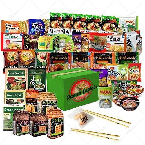 Assorted Ramen Variety Bundle. Instant Noodle Box w/Fortune Cookie & Chopsticks - Nong Shim, Nissin, Samyang, Mama, Acecook, Kung-Fu, Ottogi with Extra Mix Brands. (Non Spicy (15 pack)) - Non Spicy (15 pack)