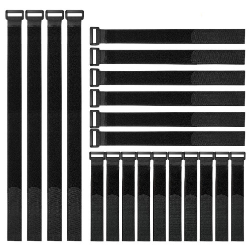 Reusable Fastening Cable Straps and Cable Ties Set 20 Pack(8"-12"-18") by YiwerDer, Adjustable Multi-Purpose Hook and Loop Cord Ties to Keep Cords Organized and Tidy - 20pack 8-12-18inch