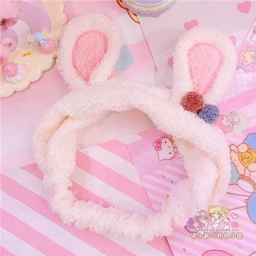 Fuzzy Bunny Hair Band - White