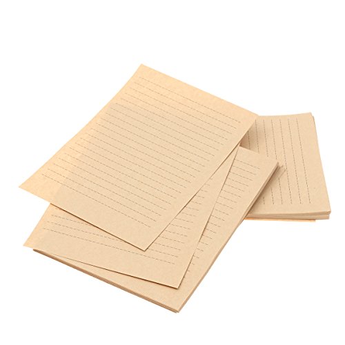 100Pcs Vintage Kraft A5 Lined Letter Paper