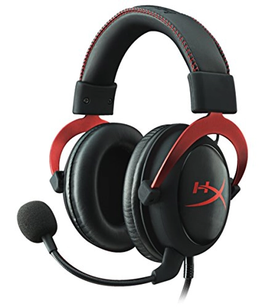 HyperX Cloud II - Gaming Headset, 7.1 Surround Sound, Memory Foam Ear Pads, Durable Aluminum Frame, Detachable Microphone, Works with PC, PS5, PS4, Xbox Series X|S, Xbox One – Red - Wired